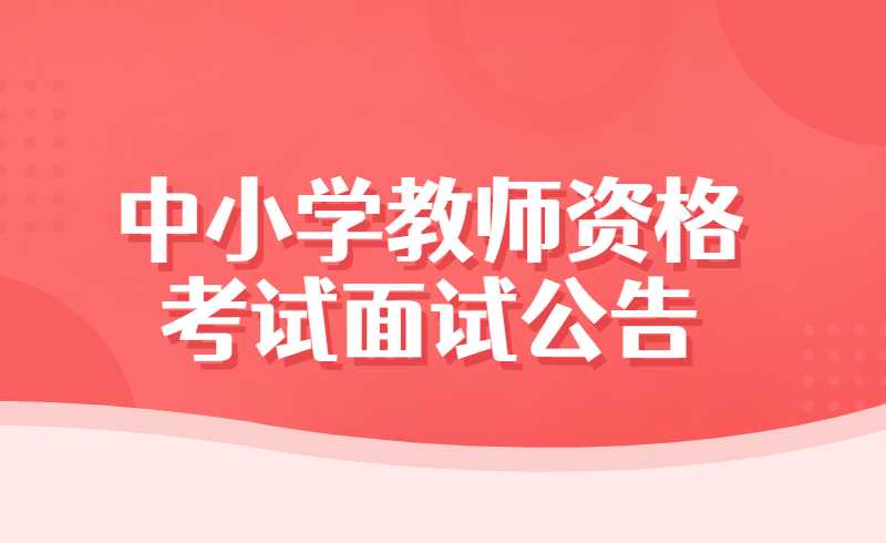 2022年上半年天津市全国中小学教师资格考试面试公告