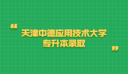 天津中德应用技术大学专升本录取
