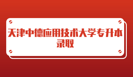 天津中德应用技术大学专升本录取