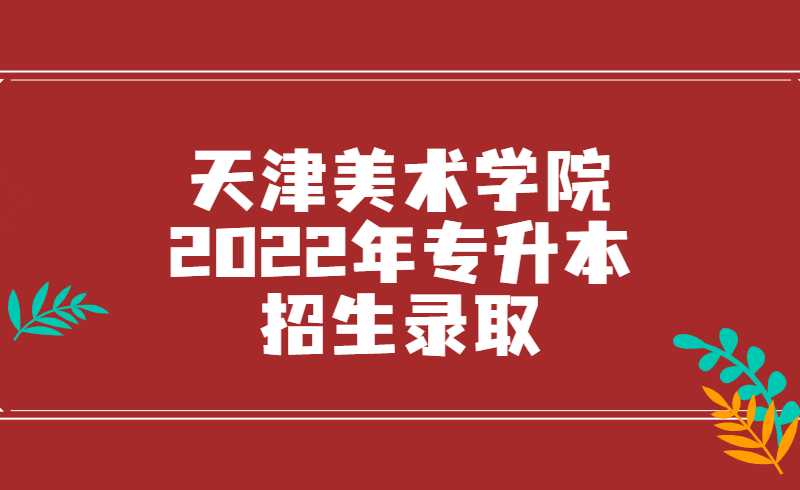 天津美术学院2022年专升本招生录取结果查询公告