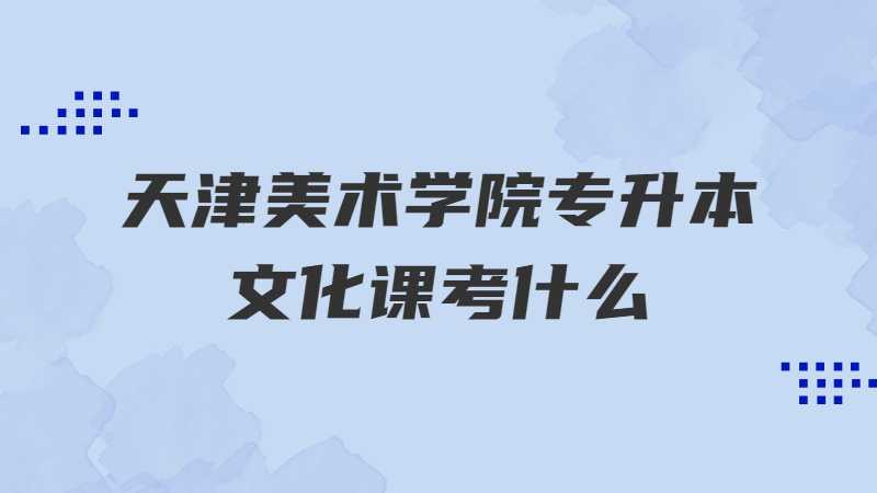天津美术学院专升本文化课考什么？（2022~2021）