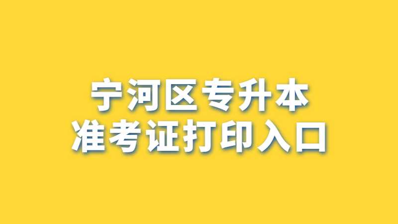 2023年宁河区专升本准考证打印入口在哪？